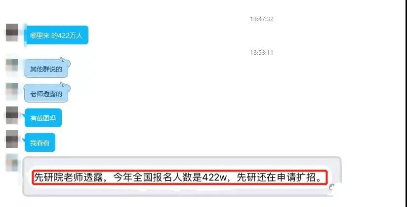 網傳今年考研報名人數422萬